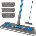 Microfiber Floor Cleaning Mop – Suitable for Laminate, Wood, Vinyl, and Tile Floors; Wet & Dry Use; Ideal for Cleaning Kitchens, Bathrooms, and Walls; Includes 3 Washable Chenille Mop Pads