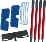 Microfiber Floor Cleaning Mop — Includes 3 reusable mop pads and a 58-inch telescopic handle. Compatible with dual-action flip mops; a dedicated dust mop for hardwood floors, suitable for both dry and wet use.