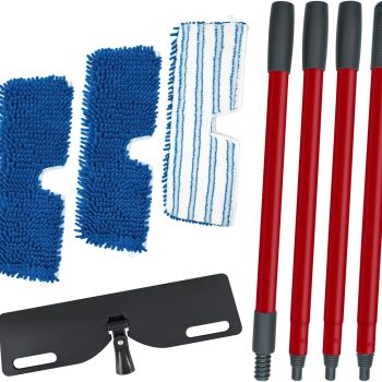Microfiber Floor Cleaning Mop — Includes 3 reusable mop pads and a 58-inch telescopic handle. Compatible with dual-action flip mops; a dedicated dust mop for hardwood floors, suitable for both dry and wet use.