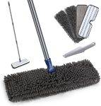 Floor Cleaning Mop — A flat mop and dust removal set including 4 reusable mop pads. Features a double-sided microfiber design for both dry and wet use. A flip-style flat mop suitable for hardwood, laminate, vinyl, kitchen floors, and tile (includes 1 bonus scraper).