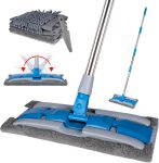 Microfiber Dust Mop with Rotatable Flat Head, Professional Wet Dry Floor Mop with Extendable Handle and Washable Pads for Wood, Tile, Vinyl, Laminate, Marble, Hard Surface, 54"
