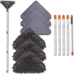 Wall Cleaning Mop: Features an extra-long 79-inch handle and a 360-degree rotating head—a versatile cleaning tool for walls, ceiling fans, dusting, baseboards, and floors; includes a built-in squeegee for ceiling cleaning and 6 replacement mop pads.