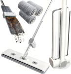 Hands-Free Microfiber Mop: Includes 4 washable replacement pads and a 61-inch stainless steel handle; a highly efficient flat mop suitable for all hard floor surfaces.