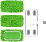 Reusable Microfiber Floor Cleaning System — A dual-use dry/wet sweeping and mopping set containing one handle and three washable chenille mop pads; suitable for the dry and wet cleaning of hardwood, tile, and laminate floors.