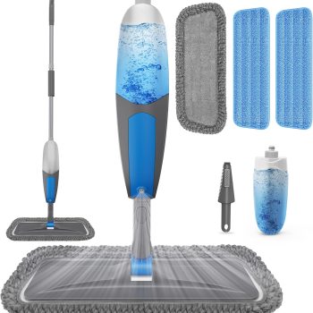 Spray Floor Cleaning Mop — A microfiber dry/wet dust mop suitable for hardwood, laminate, tile, and vinyl flooring. Includes 3 washable mop pads and is compatible with  products. Mop Systems
